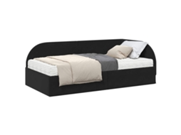 SYFAX™ Estrutura de Cama de Canto com Colchão 2 Pcs Preto Veludo