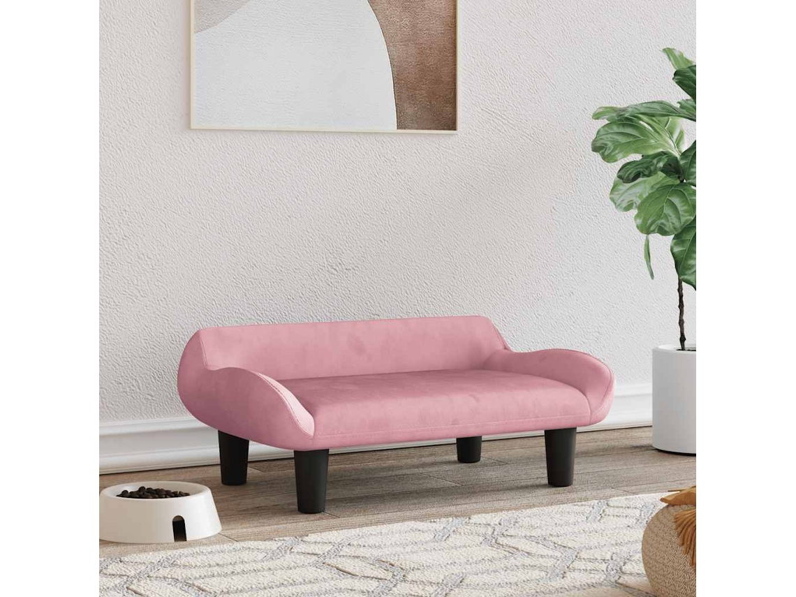 Vidaxl Cama 70x40x24 Cm Veludo Rosa