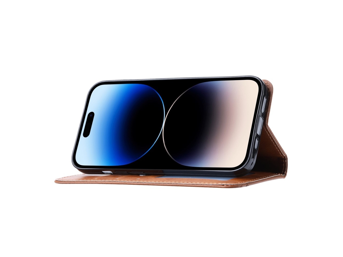 Capa Quedas Para Iphone 15 Pele Sintética Magnética Vermelho