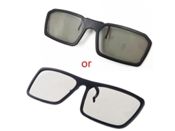 Gafas 3D Unisex Clip-on con Lentes Polarizadas para TV 3D y Cine Real D, Marco Ligero S/MARCA