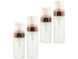 Conjunto De 4 Frascos De Plástico Pet Transparente Com Bomba Dosadora À Prova De Vazamentos.