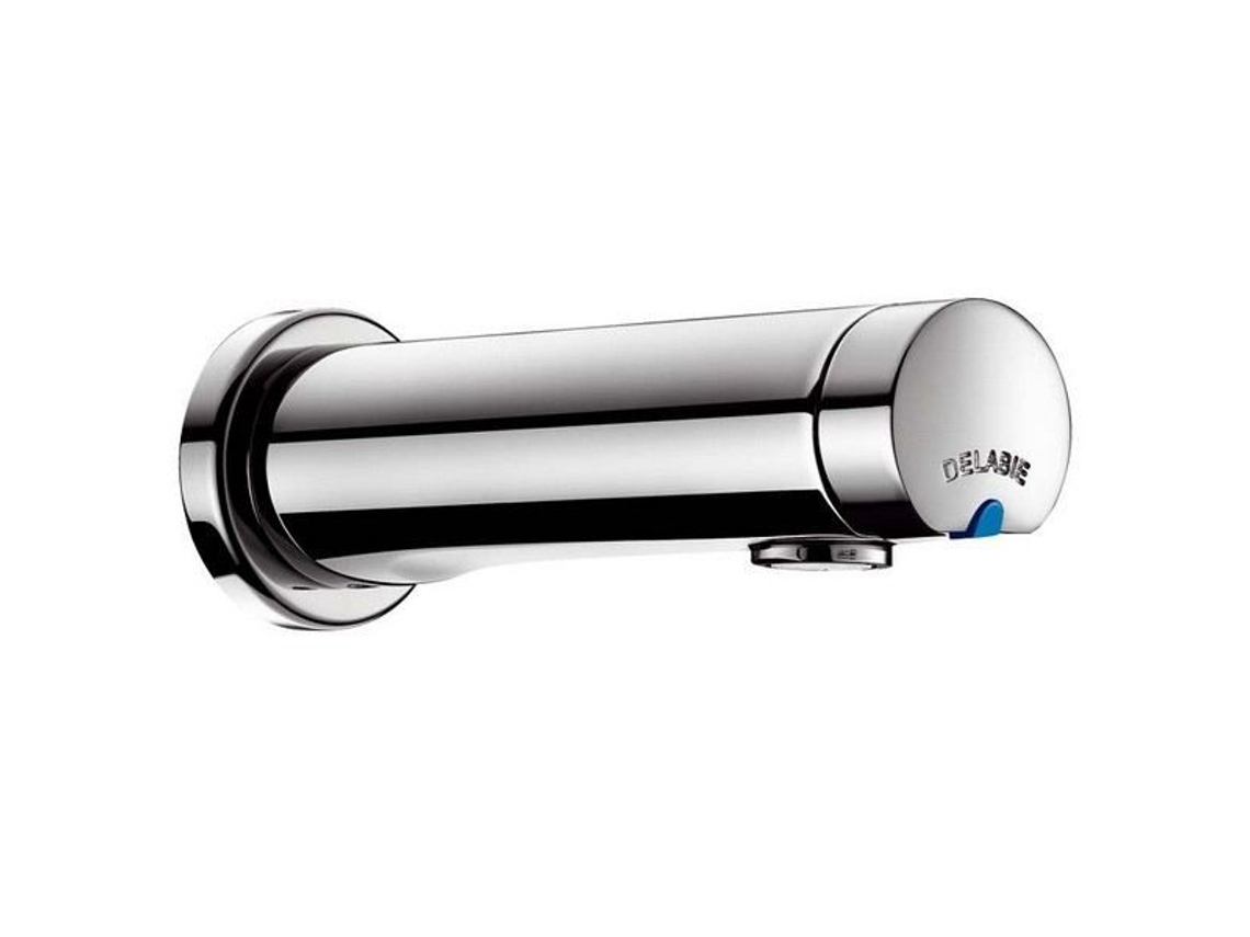 Torneira de Parede com Fecho Automático Temposoft 2 para Lavatório Cinza Furo Único Economia de Água Cromado DELABIE