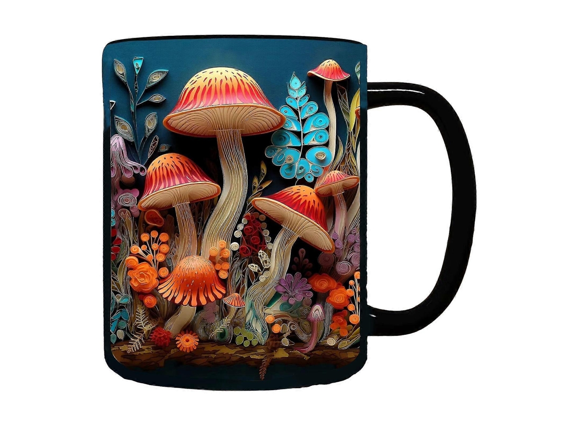 Caneca De Cogumelos Mágicos 2024 Cerâmica Para Café E Chá Com Em 3d Aquaforge (fmy)