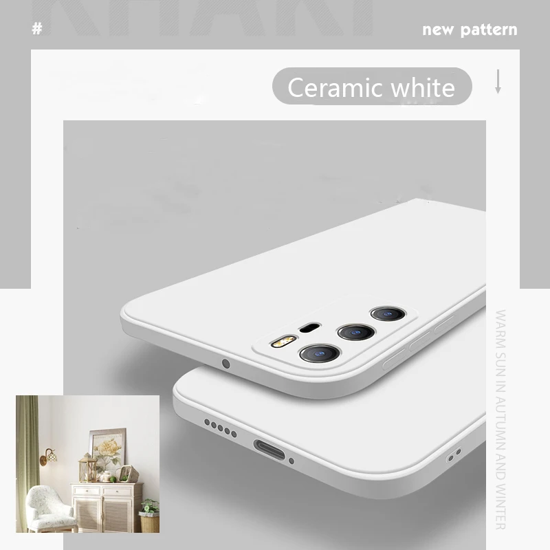 Funda De Silicona Líquida Suave (para Redmi Note 9s Blanco)