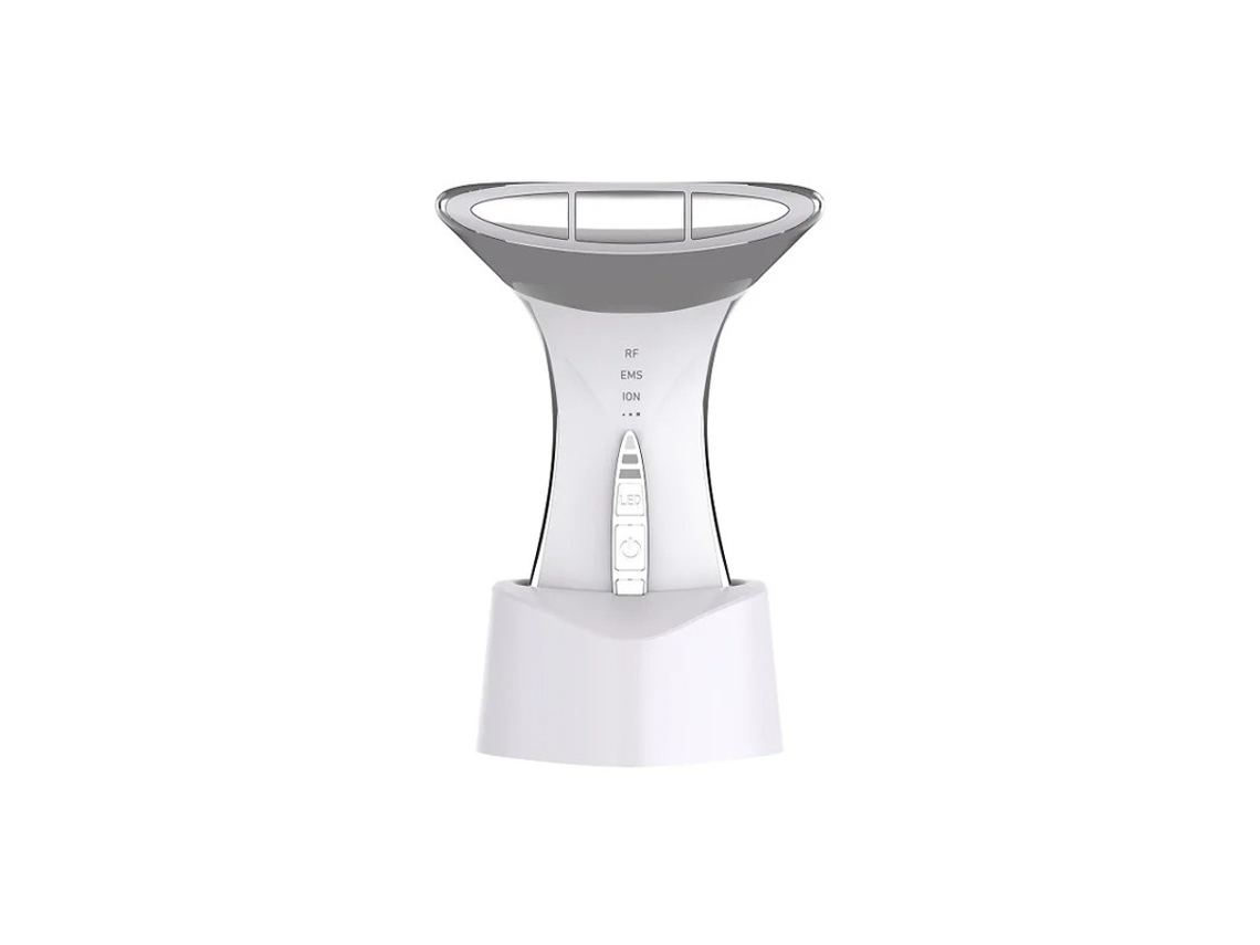 Ferramenta Para Pescoço E Rosto Com Led De 5 Cores Para Cuidados Com A Pele Branco E Prata