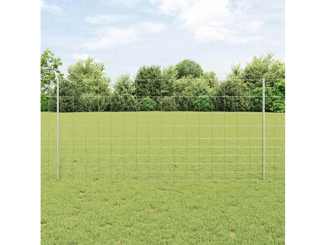 Vidaxl Cerca Selvagem Para Exterior Com Postes 25 X 1,2 M Prateado