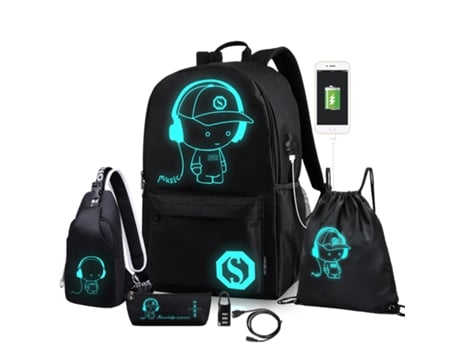 Mochilas Escolares de Animação para Rapazes e Raparigas Mochilas Escolares Iluminadas para Crianças