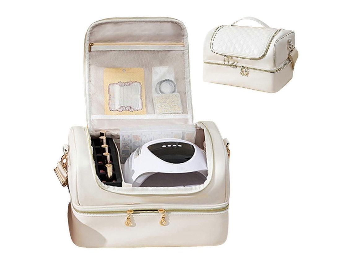 25 26 Nail Polish Organizer Case, Supplies Storage Box Holds 45 Bottles Lamp, Travel Tech Carrying Case GOKOCO