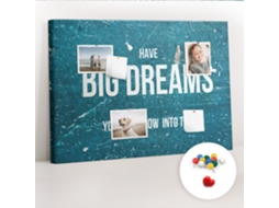 Quadro De Cortiça Com Impressão Texto Motivacional Para A Sala De Estar Espelharte (70x100 Cm)