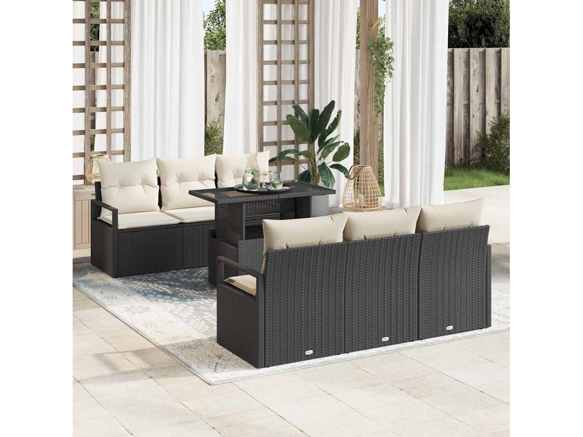 Vidaxl Conjunto De Sofá De Jardim 7 Unid. 6-número De Lugares
