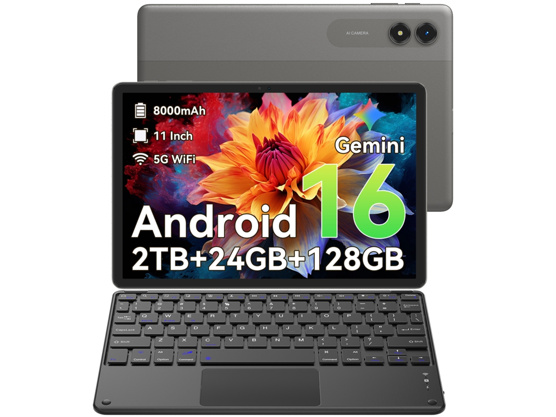 Tablet T50 + Teclado K1 (11'' - 24 GB - 128 GB - Cinza)