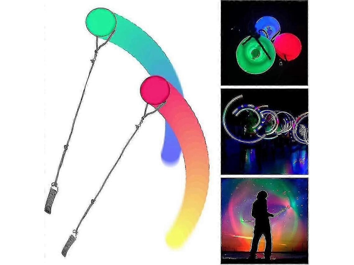 Conjunto De 2 Bolas De Poi Led Com Efeito Estroboscópico