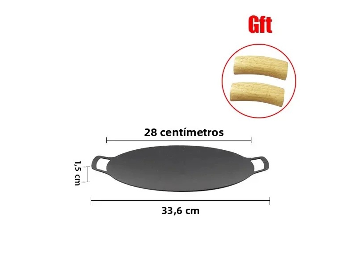 Grelha Multifuncional Antiaderente, Redonda, Adequada para Cozinhar e Assar Ao Ar Livre e em Casa. MDUG (28cm)