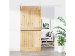 Vidaxl Porta Deslizante Natural E Branco 95 X 210 Cm