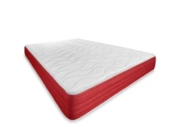 Colchão Lite Reversível HR + Viscoelástica, Branco/Vermelho, DUÉRMETE ONLINE, 150x200  cm, Altura 20 cm