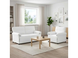 Vidaxl Conjunto De Sofás 2 Unid. Branco Tecido