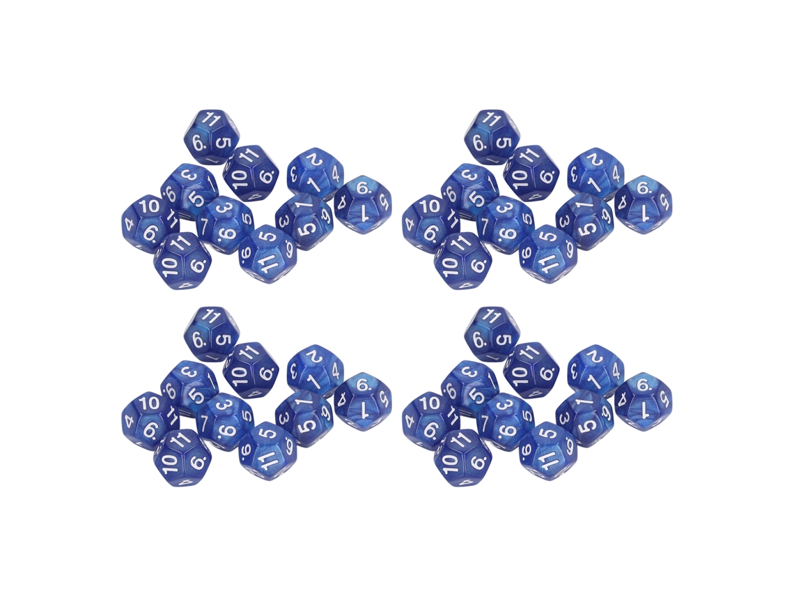 Mali conjunto de 40 Dados Poliédricos de 12 Lados com Números Claros À Prova de Água e Oxidação para Jogos e Ensino Azul