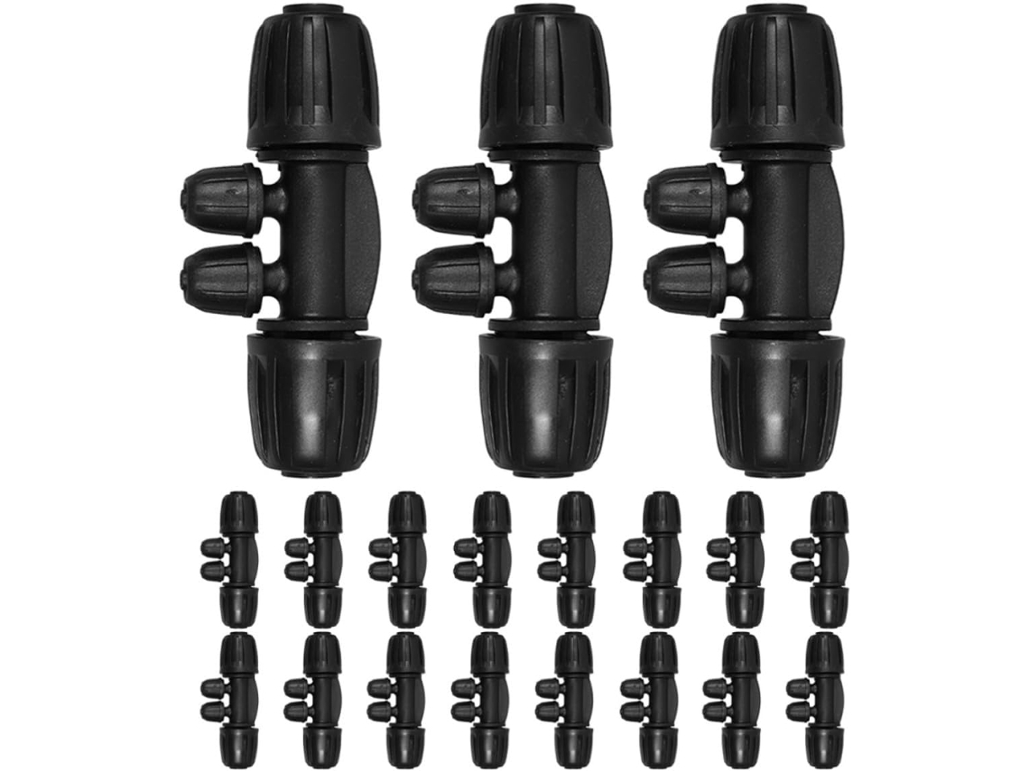 Conjunto De 20 Conectores Irrigação Por Gotejamento Em Plástico