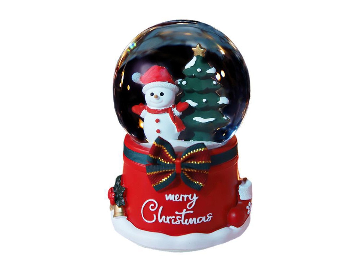 Laxiscreed Caixa De Música De Natal Em Resina Com Boneco De Neve E Luzes Decorativas