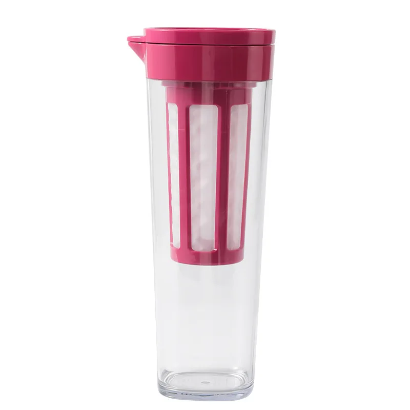 Jarra Portátil de 1100ml para Preparo de Bebidas Geladas com Filtro, Perfeita para Piqueniques e Acampamentos. MDUG (vermelho)