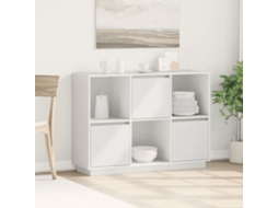 Aparador 110,5x35x80 cm Madera Maciza de Pino Blanco