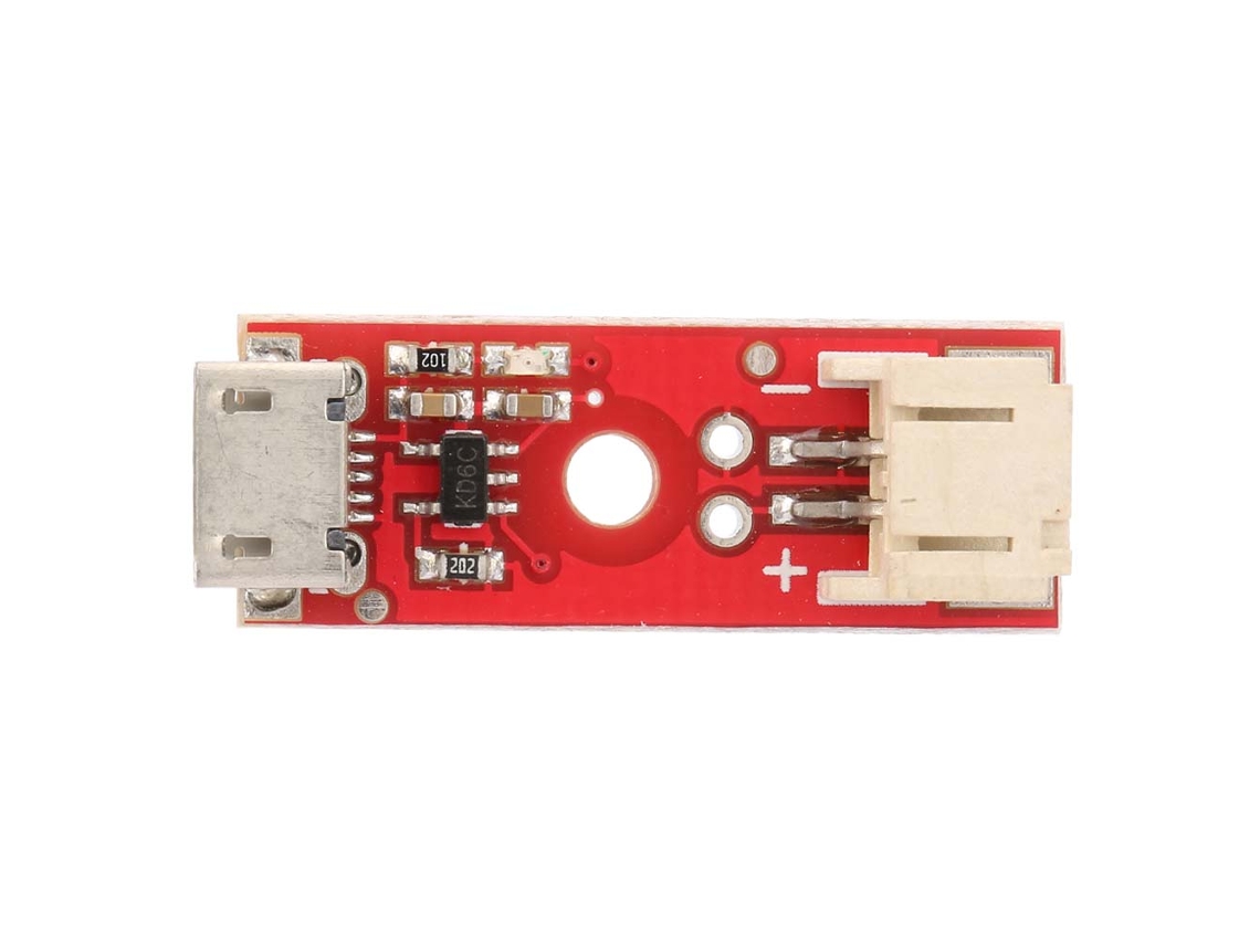 Módulo básico para carregador de bateria de lítio LiPo 3.7V com placa de carregamento Micro-USB 500mA
