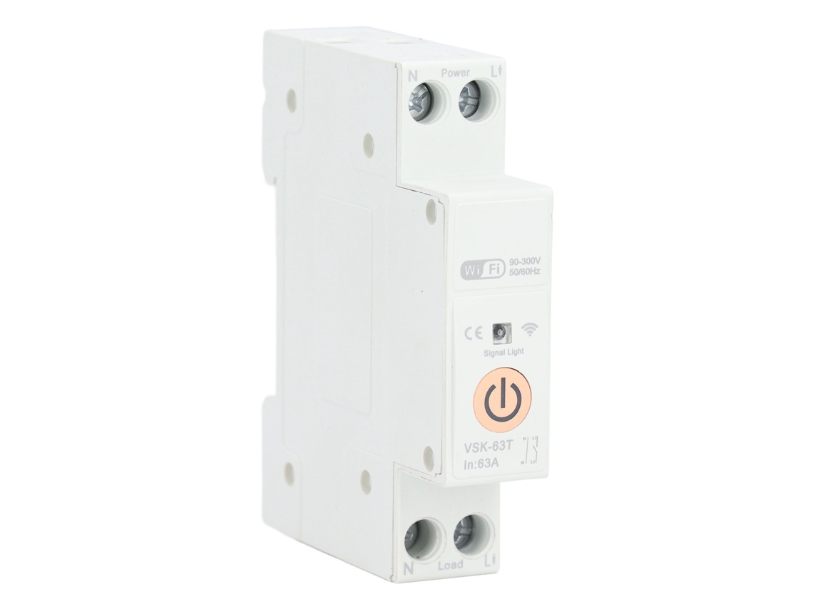 Interruptor Inteligente Wi-Fi 1p 63A Controle Remoto por Voz Programável Tuya 90V-300V | S/MARCA