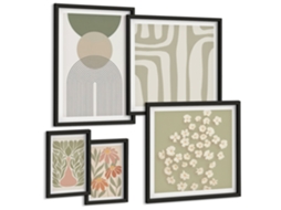 Conjunto De Pinturas Gráficos Vegetais Pastel Estilosos Espelharte (5 Peças)