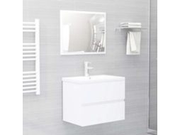 Vidaxl 2 Pcs Conjunto De Móveis De Casa De Banho Contraplacado Branco