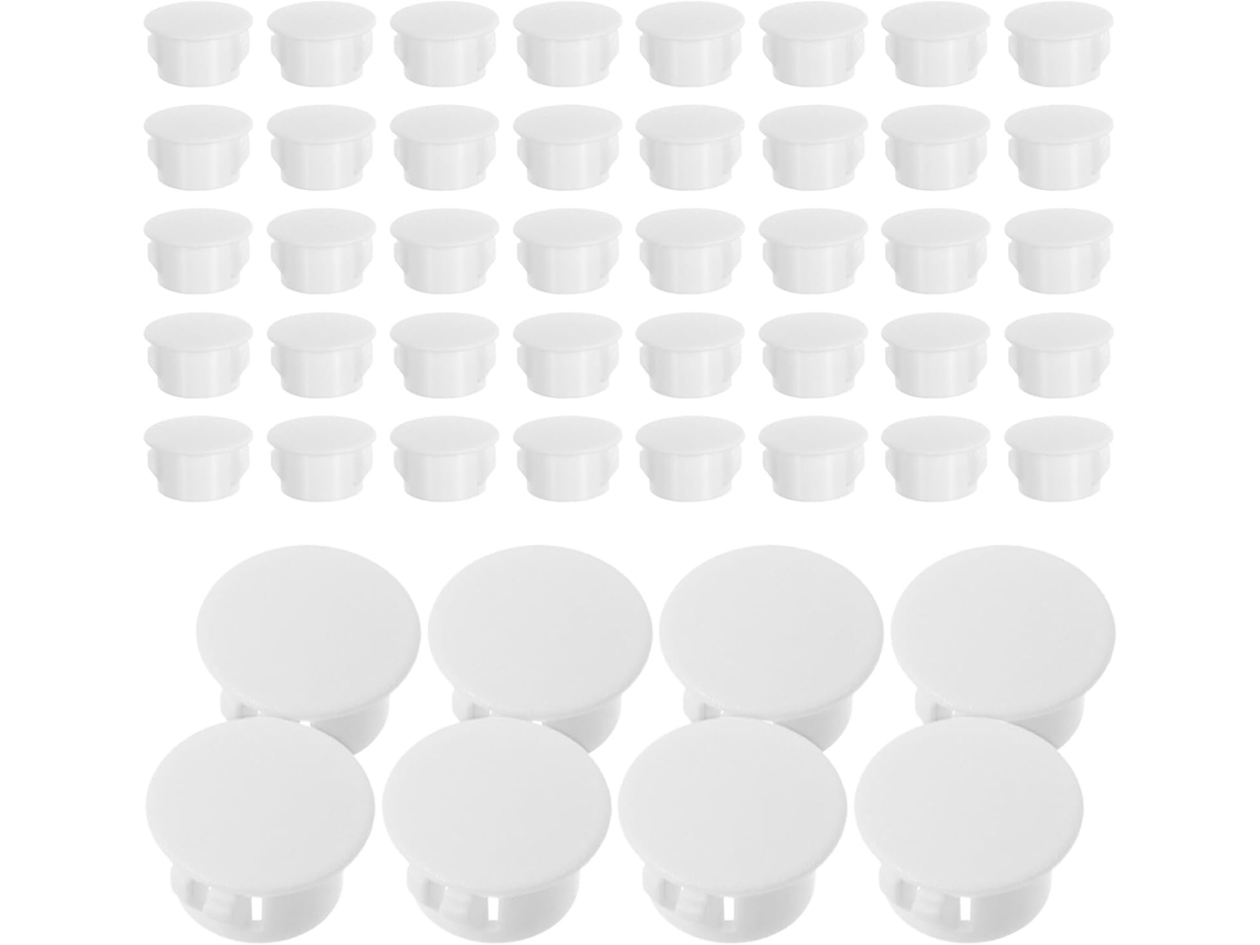 Conjunto De 100-tampas Decorativas Com Trava Para Orifícios Armário, Brancas