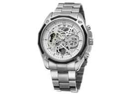 Reloj Automático Mécanico Hombre Forsining Analógico De Muñeca Blanco Plata