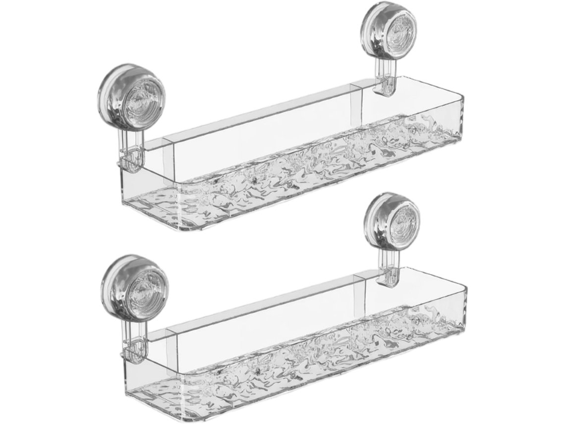 Prateleira de Chuveiro, Transparente, Copa de Sucção, 2 Pcs ZYBLSSBB