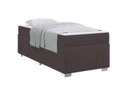 Estrutura da Cama com Colchão Marrom Escuro Tecido MAISON EXCLUSIVE 90x200 cm