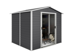 Galpão Jardim Externo 4,4m² 240x206x198 Cm porta Deslizante 4 Janelas Fechadura Cinza S/MARCA