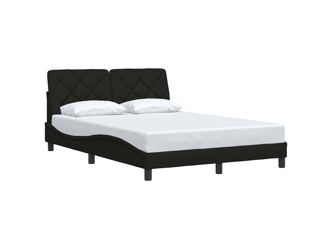 Vidaxl Estrutura De Cama Sem Colchão 120x200 Cm Tecido Preto