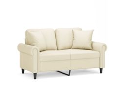 2-seater Sofa, 2-seater Sofas Vidaxl Creme Couro Artificial (n/a)