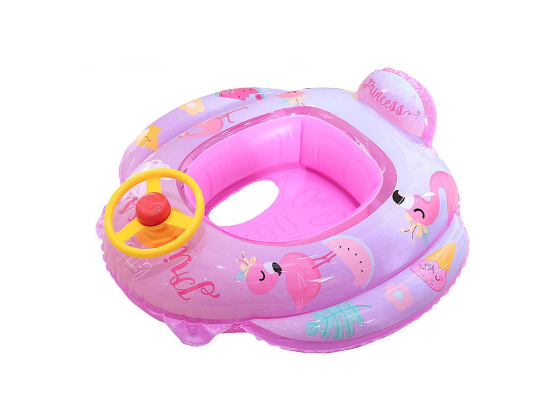 (roda Inflável De Fundo Flamingo) Bóia Para Bebê, Piscina -aquaforge
