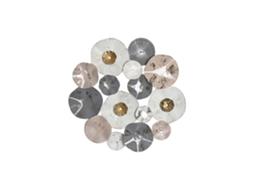 Decoração de Parede Dkd Home Decor Metal Cinzento Branco (80 X 7 X 80 Cm)