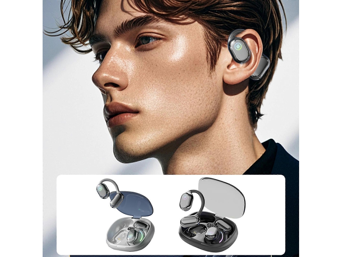 Fones De Ouvido Bluetooth Sem Fio Com Display Digital, Fones De Ouvido Esportivos À Prova Dágua Com Gancho, Cinza Ly Ebike