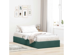 Vidaxl Estrutura De Cama Ottoman Verde-escuro 100 X 200 Cm Veludo