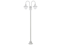 Conjunto 1 Candeeiro De Pé De Jardim Vidaxl Branco Alumínio (72 X 72 X 220 Cm)
