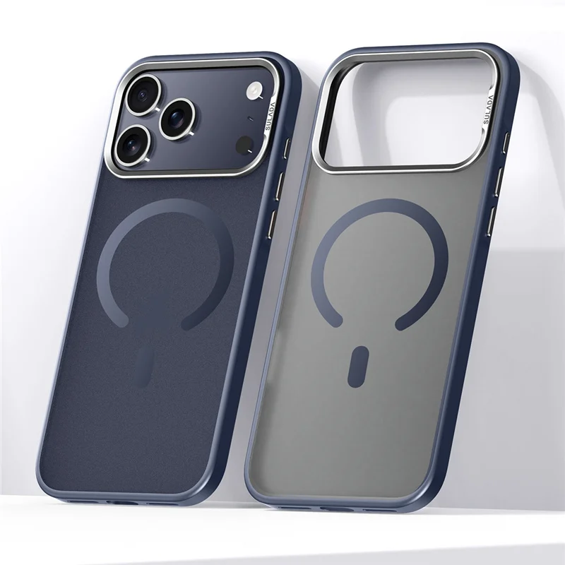 Capa Protetora (azul, Iphone 17 Pro Max), Estrutura De Liga Metálica Fosca De Luxo, Capa Rígida Magnética Semitransparente À Prova Dágua.