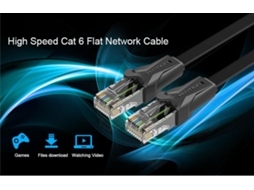 Cabo Vention de Rede RJ45 Ethernet Flat Cat6 10 m
