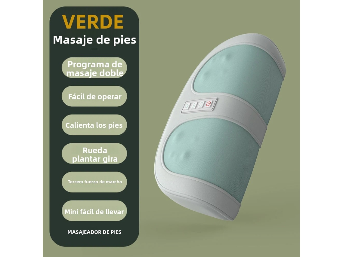 Massageador Elétrico para os Pés com Funções de Aquecimento, Pressão e Rotação. MDUG (verde)