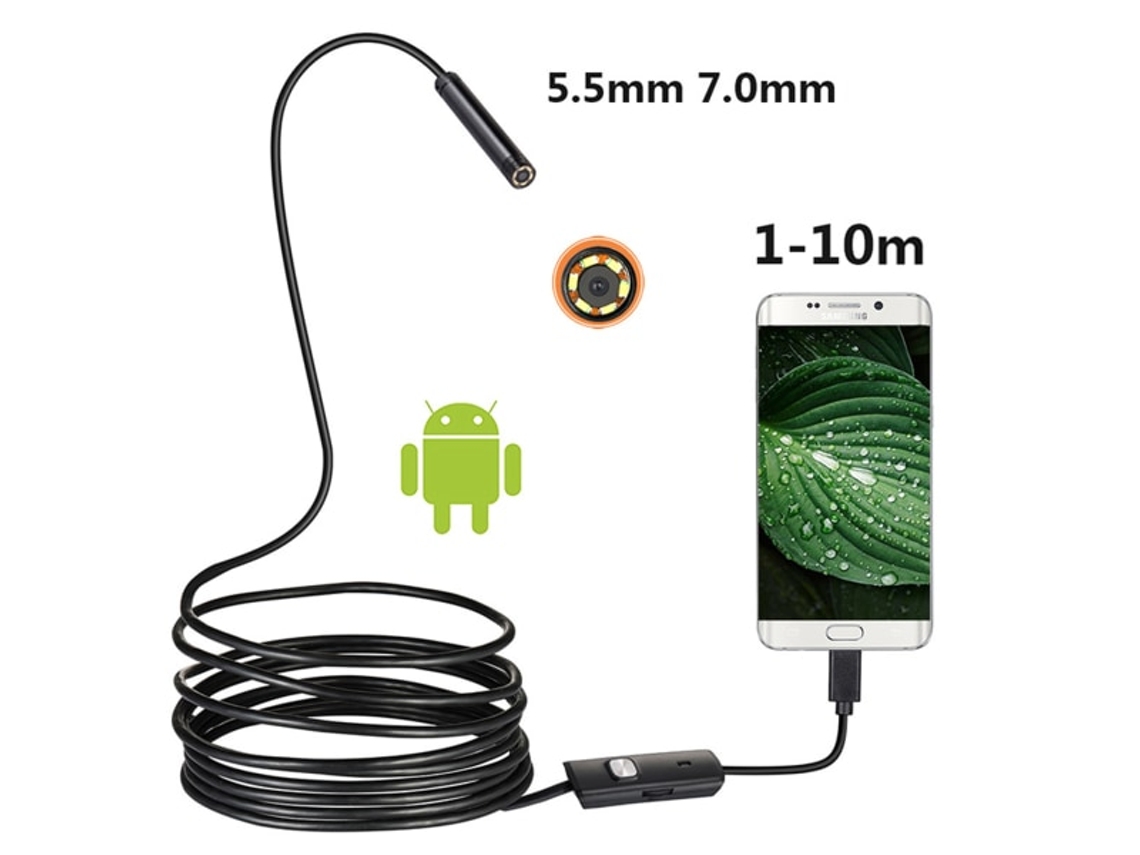 rm Endoscópio De 7 Mm Com 6 Leds, Câmera De Inspeção À Prova D'água, 1,5 M