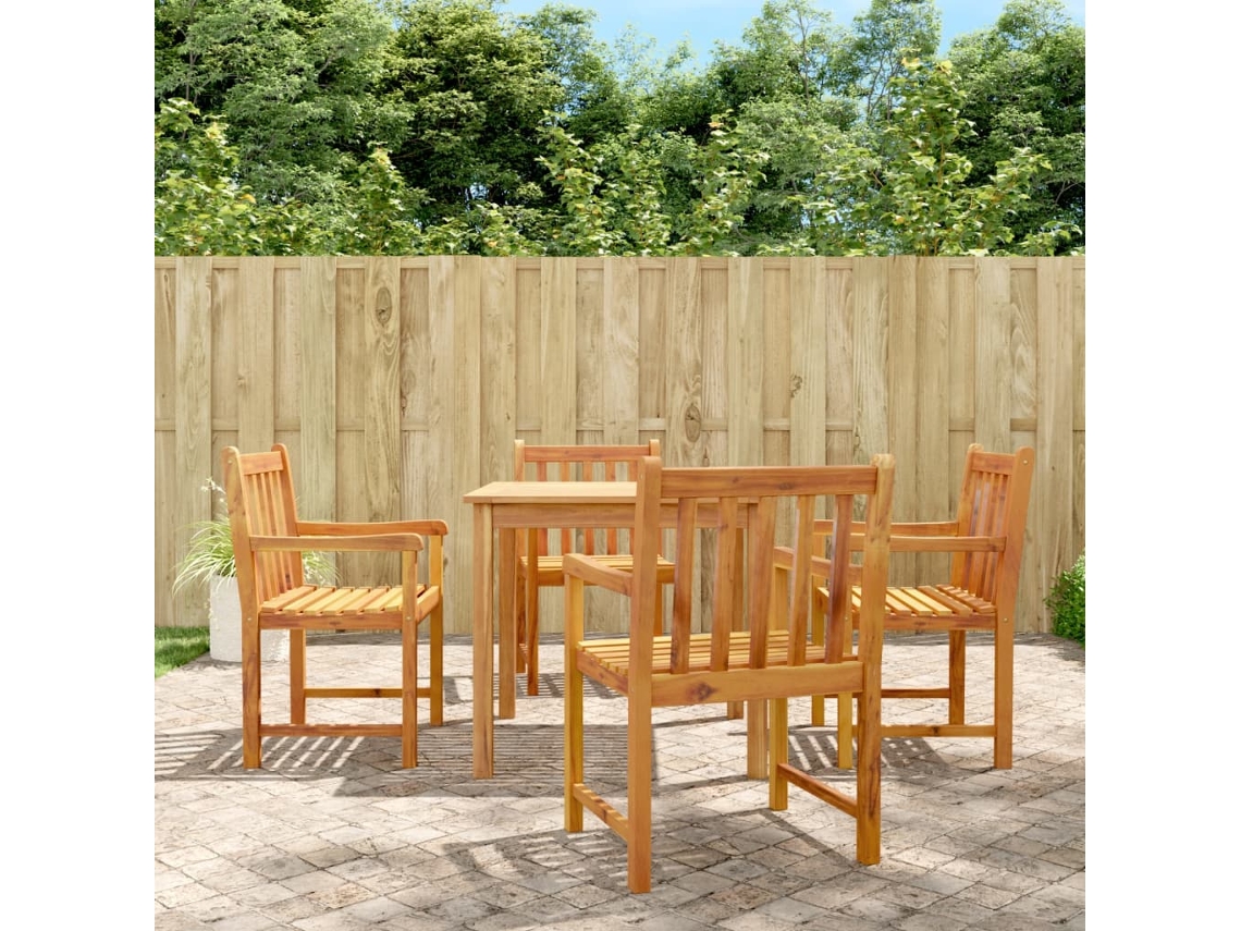 Vidaxl Conjunto De Jantar P/ Jardim 5 Pcs Madeira De Acácia Maciça