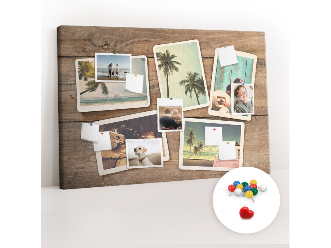 Painel De Cortiça Para Parede Fotos Polaroid Para O Corredor Espelharte (120x80 Cm)