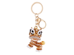 Laxiscreed Chave De Carro Leão Chinês Com Diamantes, Presente De Ano Novo Elegante