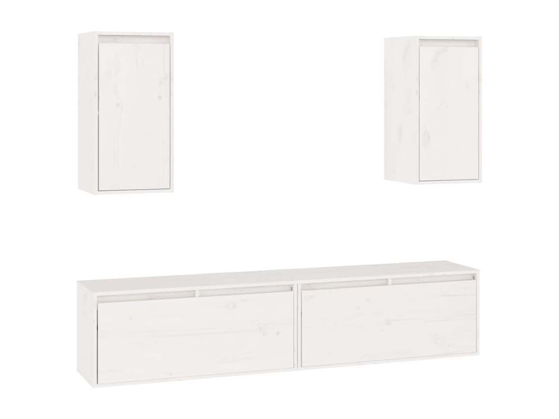 Tv Cabinet Set, Tv Cabinet Sets Vidaxl Branco Madeira De Pinho (n/a)