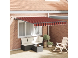 Vidaxl Toldo Retrátil Laranja E Castanho 300 X 250 Cm Poliéster